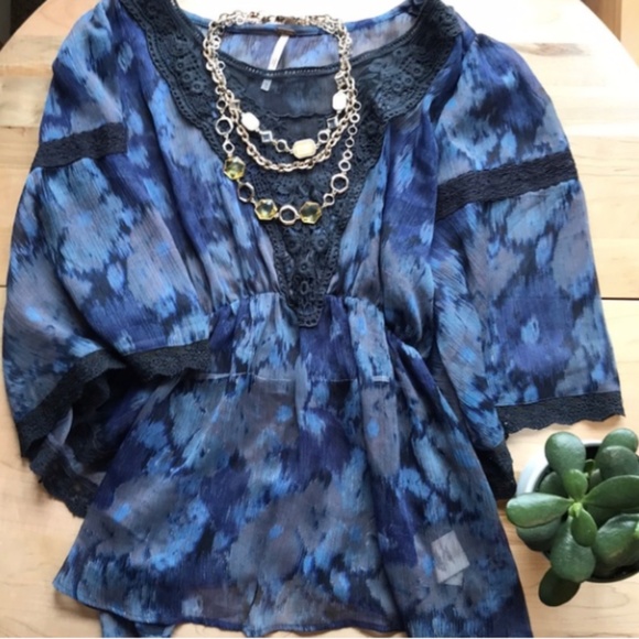 Free People Sheer Feminine Blouse - Picture 1 of 5